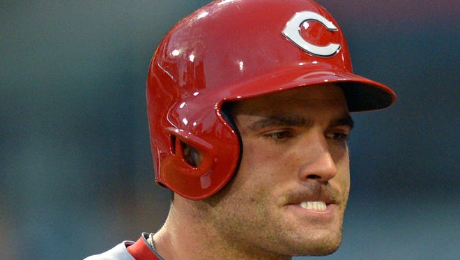 Reds first baseman Joey Votto reacts after striking out during the third inning Monday against the Padres.