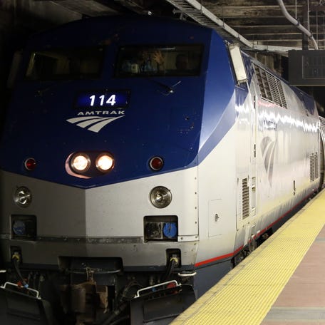 The 7:30 a.m. Amtrak train from Albany arrives at Grand Central Terminal in Manhattan July 10, 2017. Six Amtrak trains, three in and three out, will be routed into Grand Central Terminal each day as Amtrak performs eight week's worth of repair work over the summer.