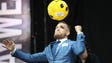 Conor McGregor punches a beach ball that made its way