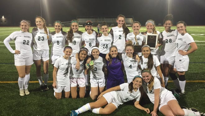 The Spackenkill High School girls soccer team poses after winning the Mid-Hudson Athletic League title