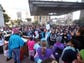 Speakers address the crowd at San Jacinto Plaza during