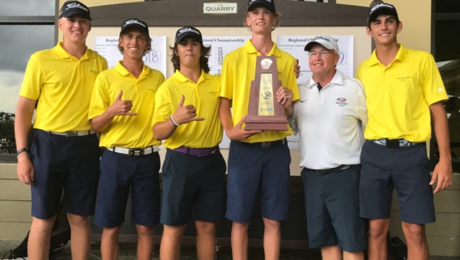 The Naples High School boys golf team won the Class 2A-Region 7 tournament on Tuesday, Oct. 24, 2017 at The Quarry in Naples.