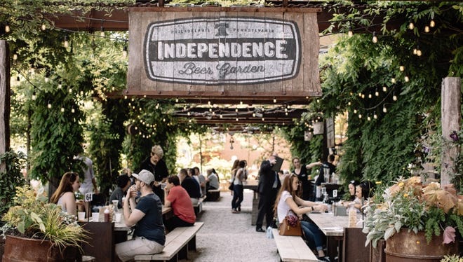 Philadelphia's Independence Beer Garden offers 40 taps, a full menu, and views of the Liberty Bell and Independence National Historic Park.