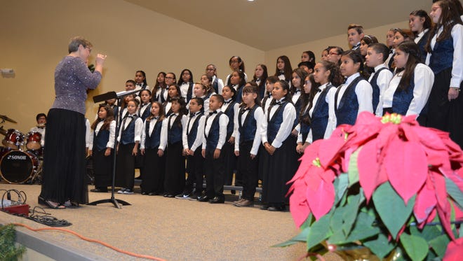 The GISD Elementary Honor Choir, lead by Sara Urrea.