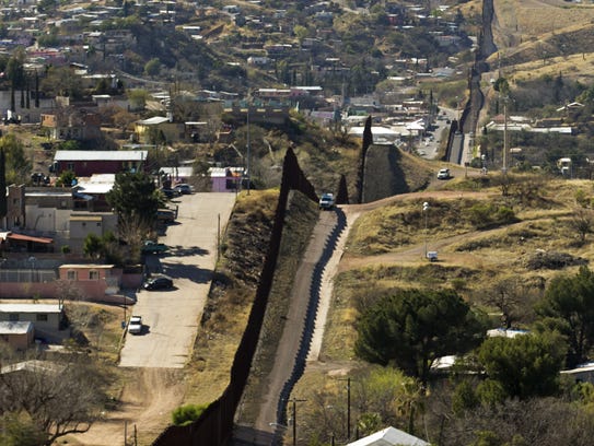 The border fence that separates Nogales, Sonora, Mexico