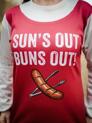 Johnsonville introduced its spring grilling clothing line for eager grillmasters Tuesday. It includes this long-sleeved shirt with a tank top printed on it.