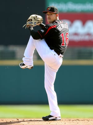 Jose Berrios pitches  in a game early in the 2016 season.