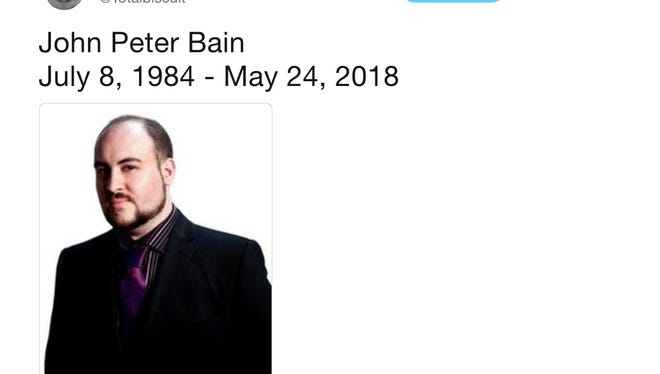 A tribute appears on the verified Twitter account for John 'TotalBiscuit' Bain, who died at 33.