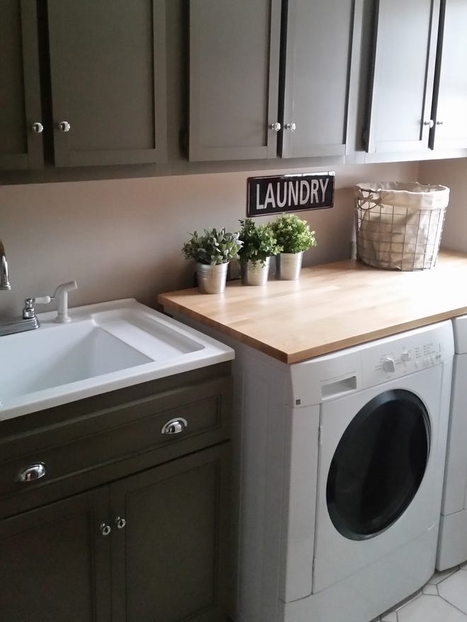 Budget Friendly Laundry Room, Removable Countertop For Washer And Dryer