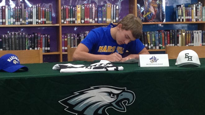 East Henderson senior Taylor Noble has signed to play college baseball for Mars Hill.