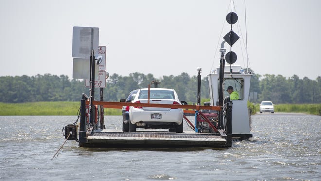 The Whitehaven Ferry carries vehicles from one side of the river to the other in a trip that takes four or five minutes each way.