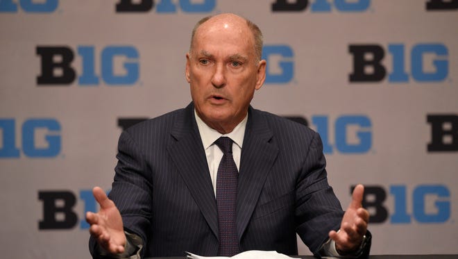 Big Ten commissioner Jim Delany speaks during Big Ten NCAA college basketball media day on  Thursday in Washington, D.C.