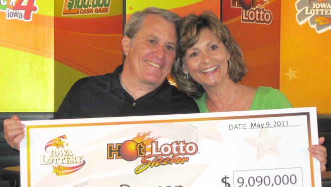 Larry Dawson and his wife claim the $9 million prize, worth $6 million in cash, from the Hot Lotto jackpot he won in 2010. Dawson is suing the lottery, alleging a jackpot rigging scheme shortchanged him.