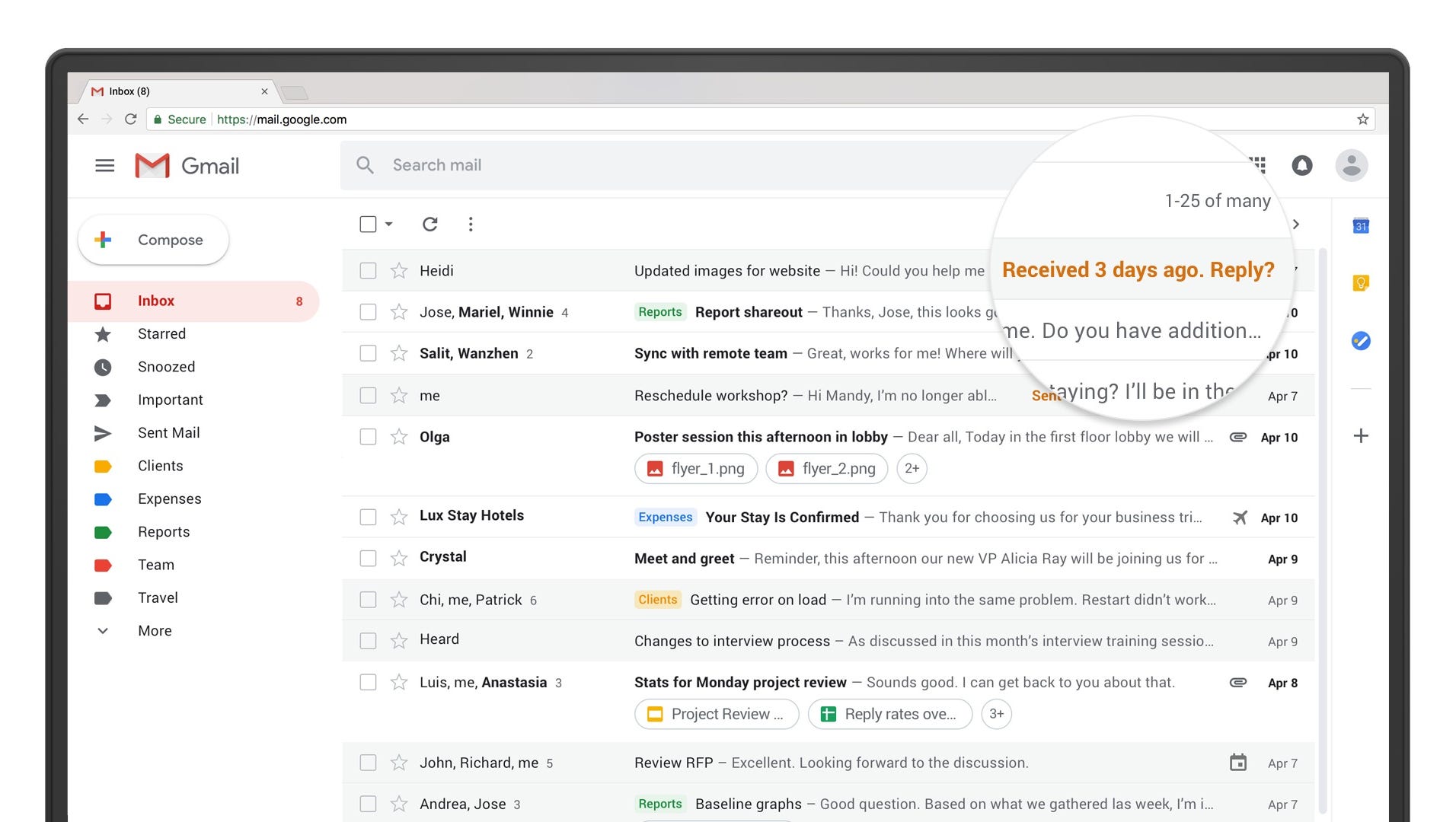 Gmail inbox open