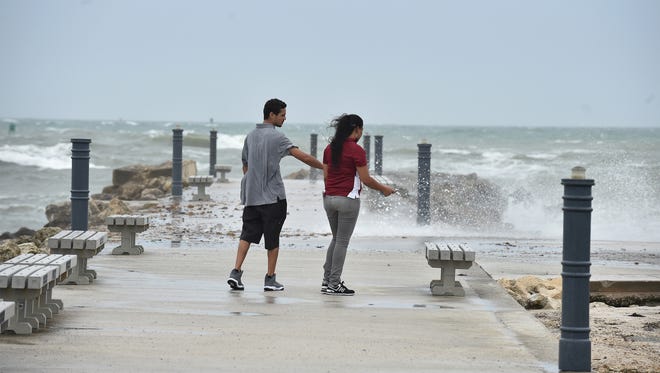 Wind and intermittent light rain moves through Sunday, May 27, 2018, at the Fort Pierce jetty and Fort Pierce Inlet State Park as Subtropical Storm Alberto moved northward along the Gulf Coast. Another tropical storm that came through on Labor Day brought nearly an inch and a half of rain to Vero Beach on Monday, Sept. 3, 2018.