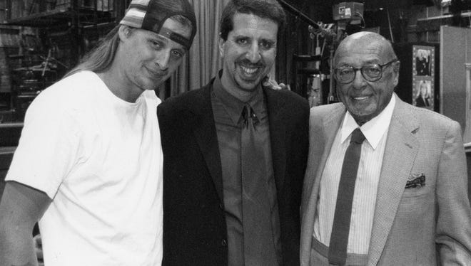 Kid Rock with Atlantic Records' Jason Flom, center, and Ahmet Ertegun.