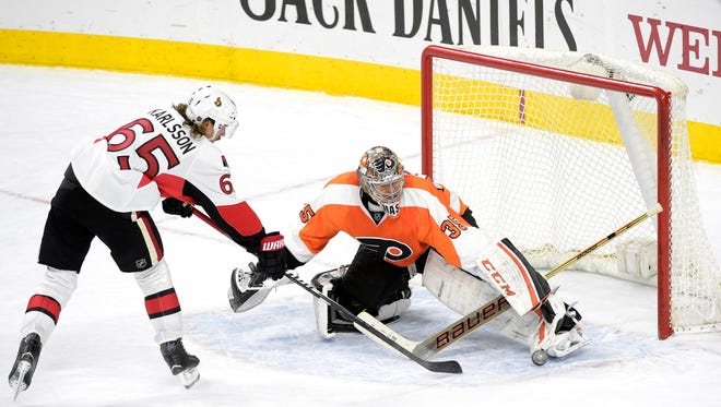 Steve Mason's save on Erik Karlsson helped the Flyers win their first shootout since Dec. 30, 2013.