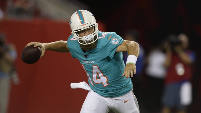 Miami Dolphins quarterback Ryan Fitzpatrick is probably going to be the starter. Coach Brian Flores just isn't ready to announce it yet.