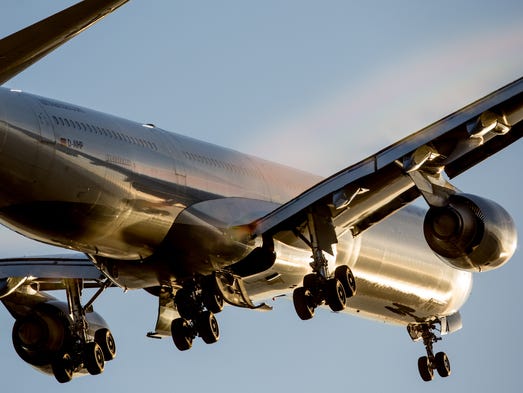 A Lufthansa Airbus A340-600 takes off from Los Angeles