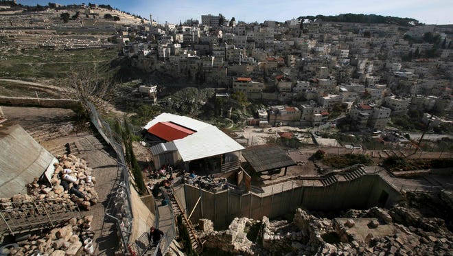 The site at the City of David, is seen next to the Arab neighborhood of Silwan near Jerusalem's Old City.