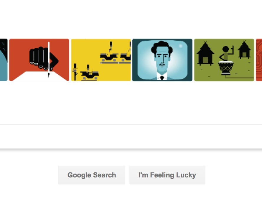 The Google logo honoring Marshall McLuhan.
