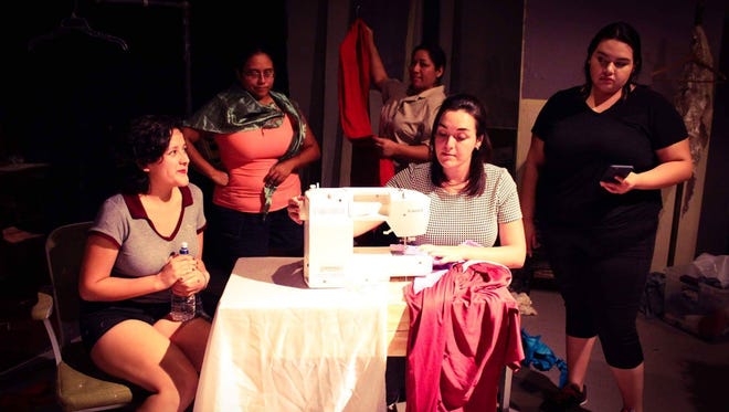 The El Paso Playhouse's production of the comedy, "Real Women Have Curves" stars, from left, Cristina Zermeno, Eurydice Saucedo, Lorena Soto, Claudia Yoli Ferla and Abigail Moreno.