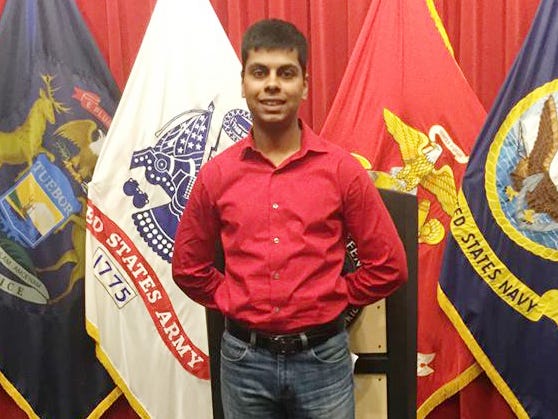 Raheel Siddiqui, 20, of Taylor, Mich., died during U.S. Marines boot camp training in South Carolina in March 2016. The Marine Corps said Tuesday, Dec. 13, 2016, that a general has referred charges for courts-martial against three drill instructors a