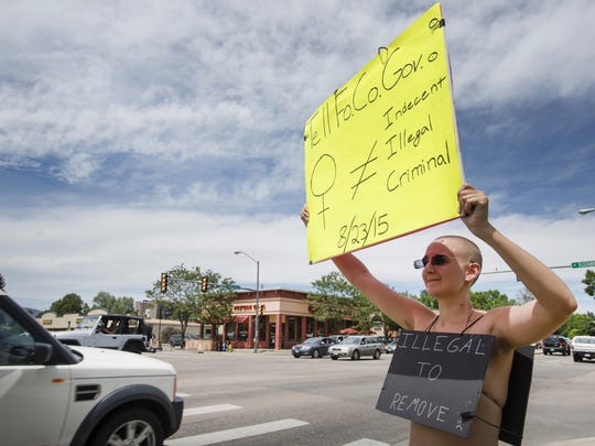 Brittiany Hoagland protests Fort Collins indecency