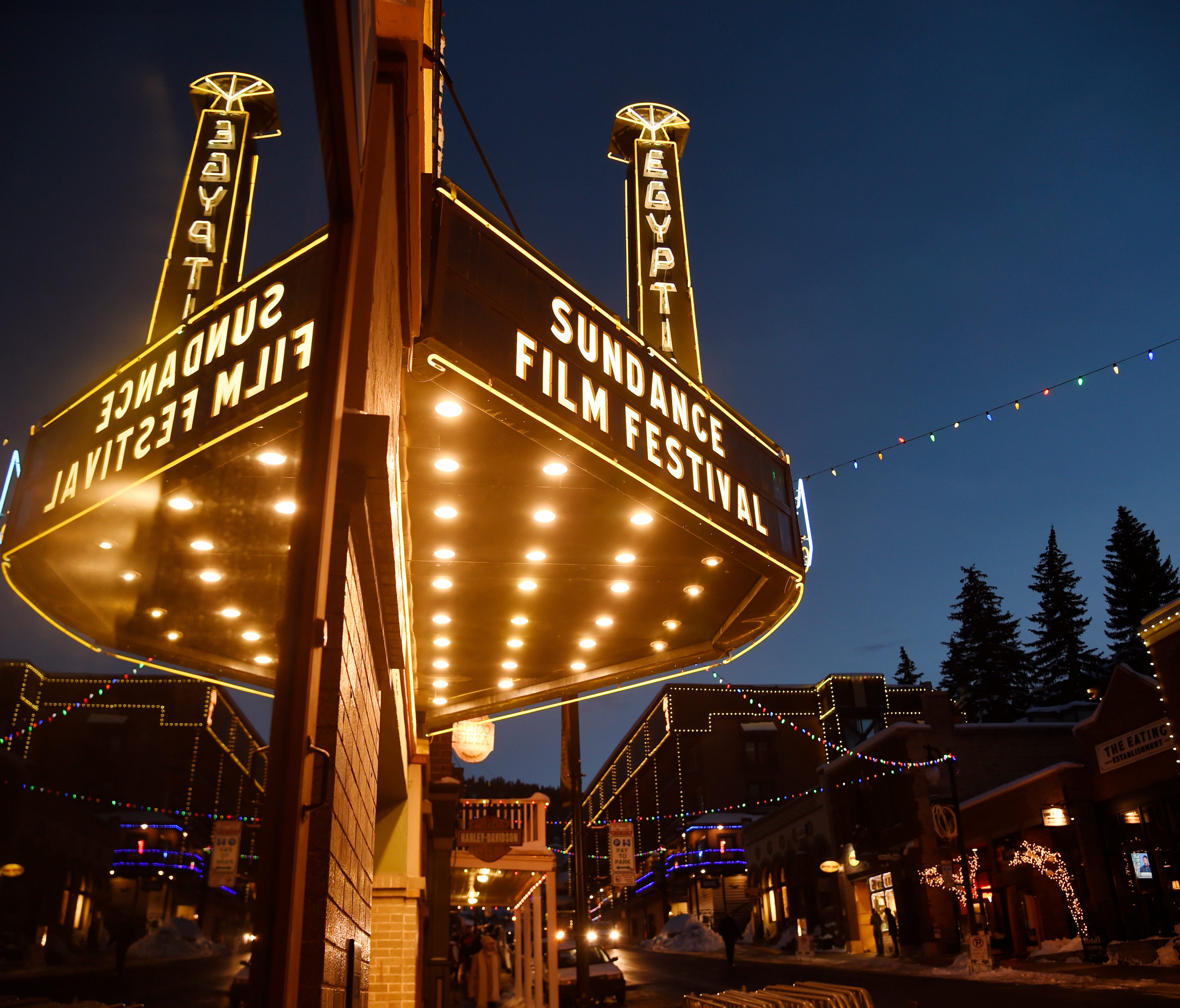 The Egyptian Theatre is pictured on the eve of the 2017 Sundance Film Festival in Park City, Utah.