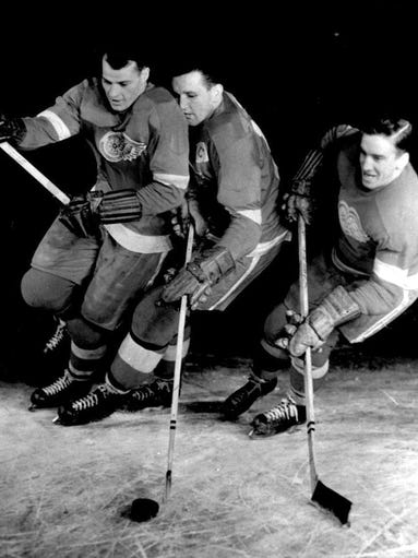 Gordie Howe, Sid Abel and Ted Lindsay and were a formidable