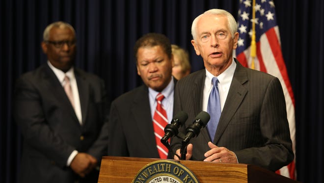Kentucky Governor Steve Beshear announced today an executive orders restoring voting rights and the right to hold office to certain offenders. Nov. 24, 2015.