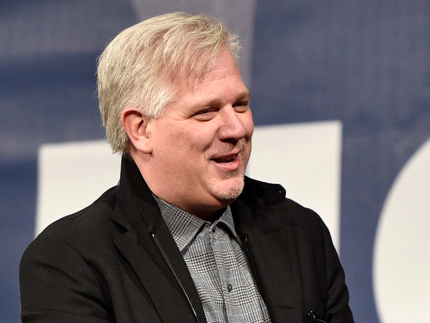 Radio and television commentator Glenn Beck, greets Republican presidential candidate Sen. Ted Cruz, R-Texas, during a campaign stop at the University of South Carolina in Aiken, S.C., Feb. 15, 2016.