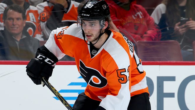 Shayne Gostisbehere leads rookie defensemen in goals, but is focusing on the other part of his game.