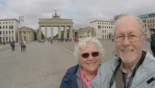 Michelle and Mike Moore of Phoenix at the Brandenburg Gate in Germany.