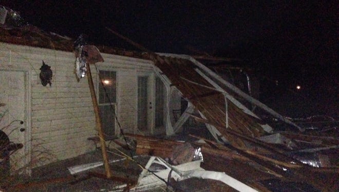 High winds ripped the roof off Nancy Massey's home in western Madison County on Wednesday.