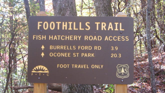 The Foothills Trail includes access to a fish hatchery and more by way of Burrells Ford