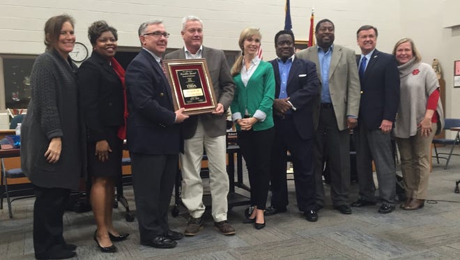 Franklin Special School District school board members accept the Tennessee School Boards Association's board of distinction award.