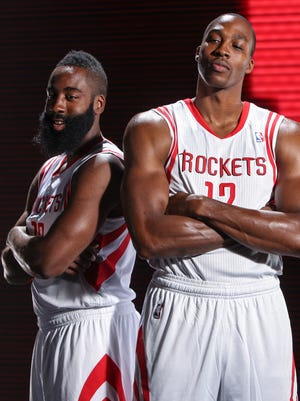 Rockets stars James Harden, left, and Dwight Howard make a dynamic pairing.
