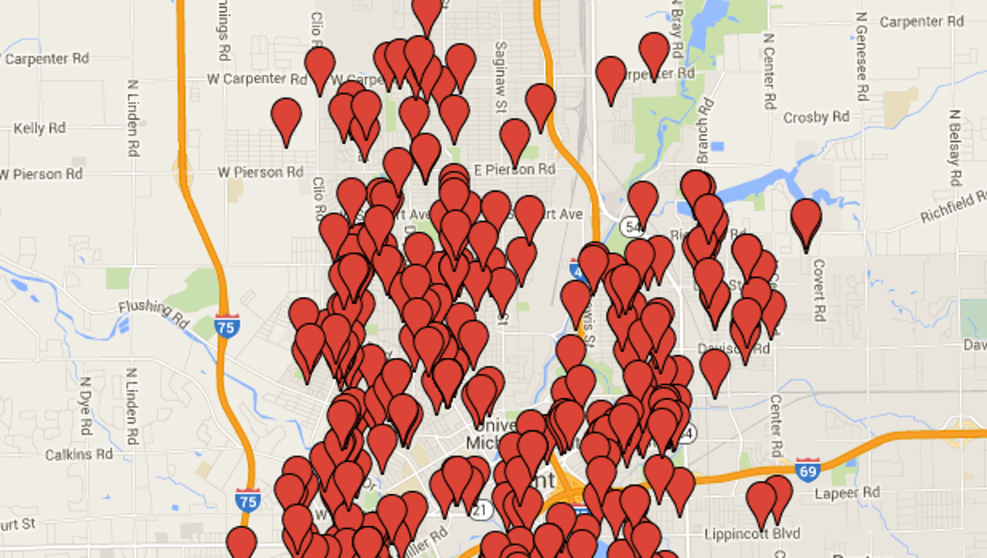 Flint map Where lead levels in water remain too high