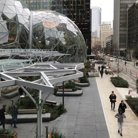 The view from Amazon's Day 1 headquarters in...