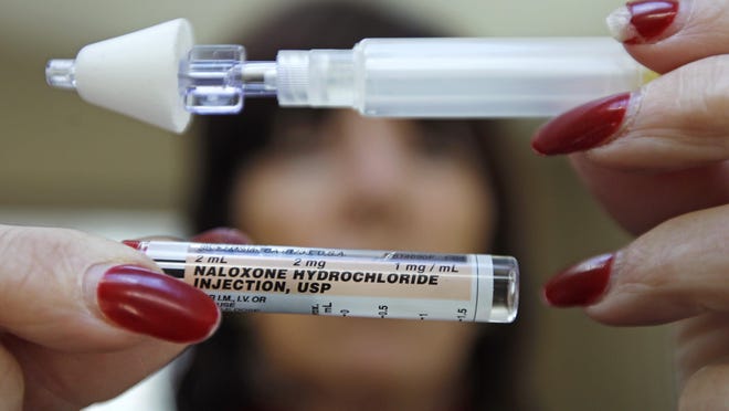 Naloxone hydrochloride, also known as Narcan, is a nasal spray used as an antidote for opiate drug overdoses.