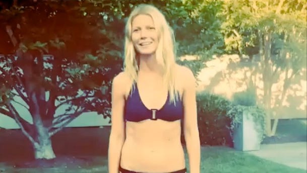 Gwyneth Paltrow prepares to take the Ice Bucket Challenge on Instagram.