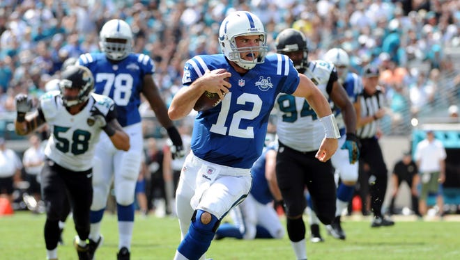 Colts QB Andrew Luck hurt the Jags with his arm and legs Sunday.
