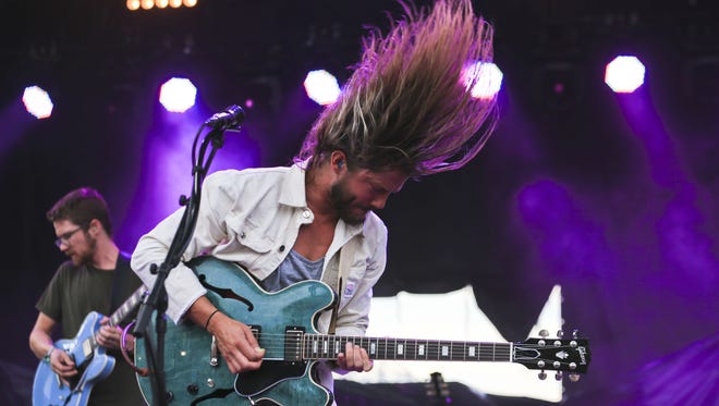 Trevor Terndrup of Moon Taxi jams during the band's performance at the Boom stage at the Forecastle Festival. Moon Taxi will perform Feb. 24 at the Mill & Mine.