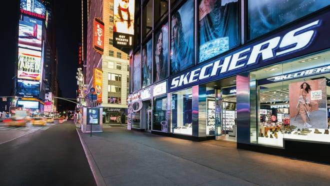 Exterior shot of Skechers store in New York's Times Square. The shoe company plans to open a store in Grand Chute.