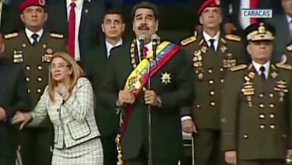 In this still from a video provided by Venezolana...