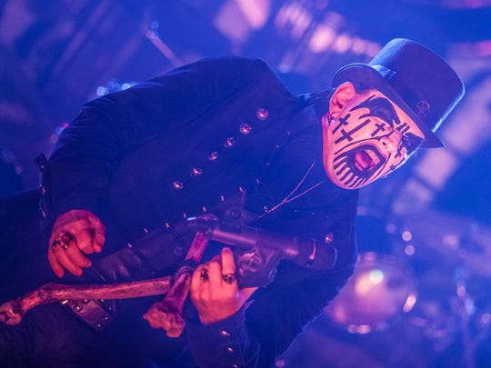 King Diamond performs at Ak-Chin Pavilion during the