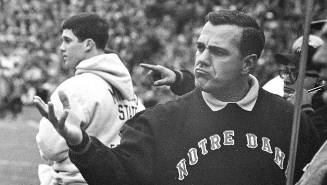 Ara Parseghian defended running the ball in the game’s final moments rather than trying to get into Michigan State territory.