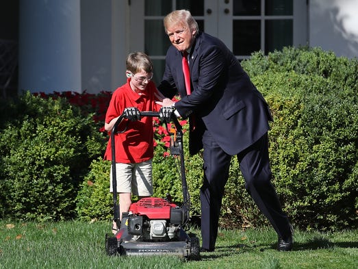 11-year-old Frank FX Giaccio gets a pat on the back