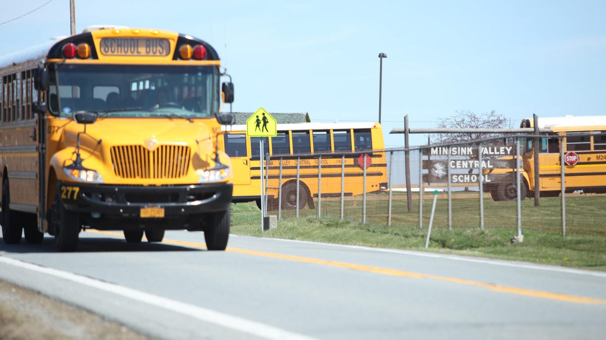 Buses drive to Minisink Valley Central schools.